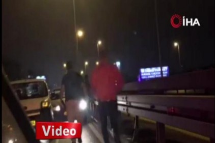 E-5'te aksiyon filmlerine taş çıkaran kavga