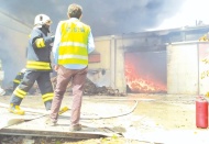 Elyaf fabrikasında yangın