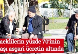 Emeklilerin yüzde 70’inin maaşı asgari ücretin altında