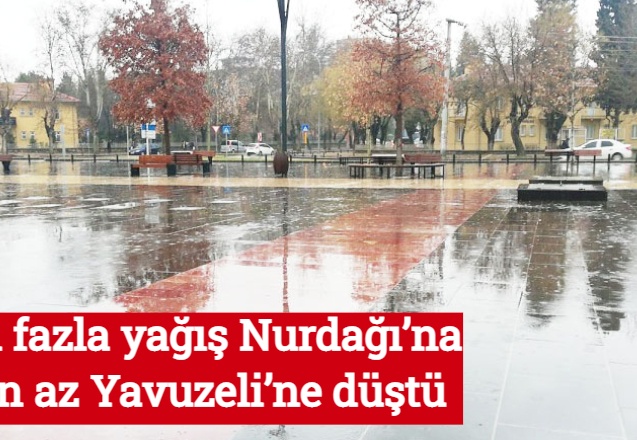 En fazla yağış Nurdağı’na, en az Yavuzeli’ne düştü