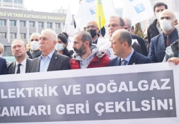 Enerji Bakanlığı önünde elektrik ve doğalgaz protestosu