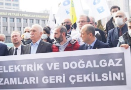 Enerji Bakanlığı önünde elektrik ve doğalgaz protestosu