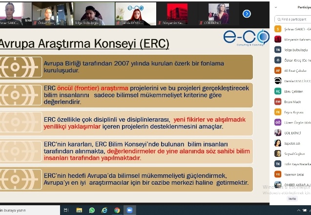 ‘ERC Genel Bilgi ve Proje Yazma Eğitimi’ verildi