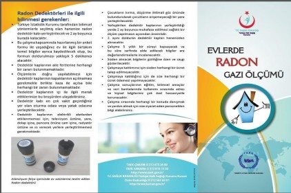 Evlerde radon gazı ölçümü yapılacak