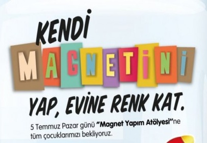 Forum’da çocuklar magnet yapıyor