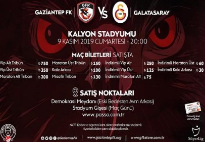 Galatasaray maçı biletleri satışta 