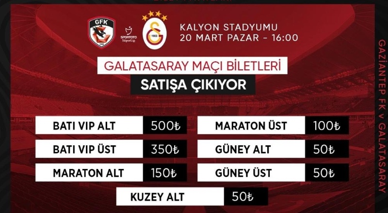 Galatasaray maçının biletleri satışa çıkıyor