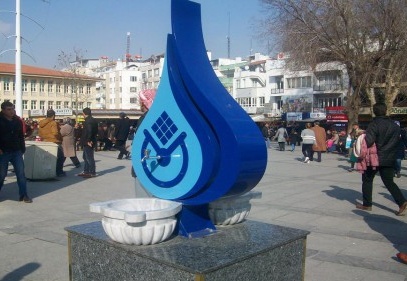 GASKİ, parklara şık çeşmeler koyuyor