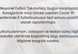 Gaziantep FK'da 5 pozitif vaka