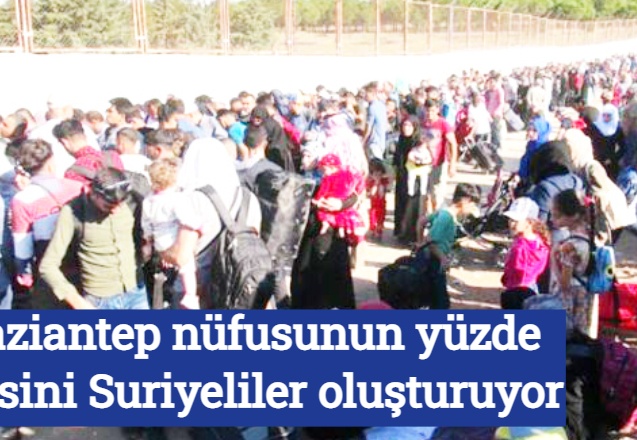 Gaziantep nüfusunun yüzde 20’sini Suriyeliler oluşturuyor