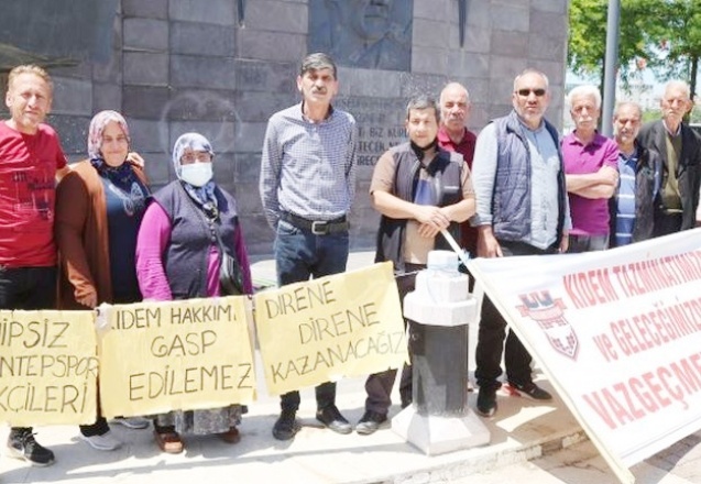 Gaziantepspor işçileri tazminatları için 40 gündür eylem yapıyor