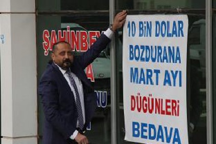 Gaziantep&#039;te 10 bin dolar bozdurana düğün bedava