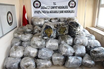 Gaziantep&#039;te 1 ton uyuşturucu ele geçirildi