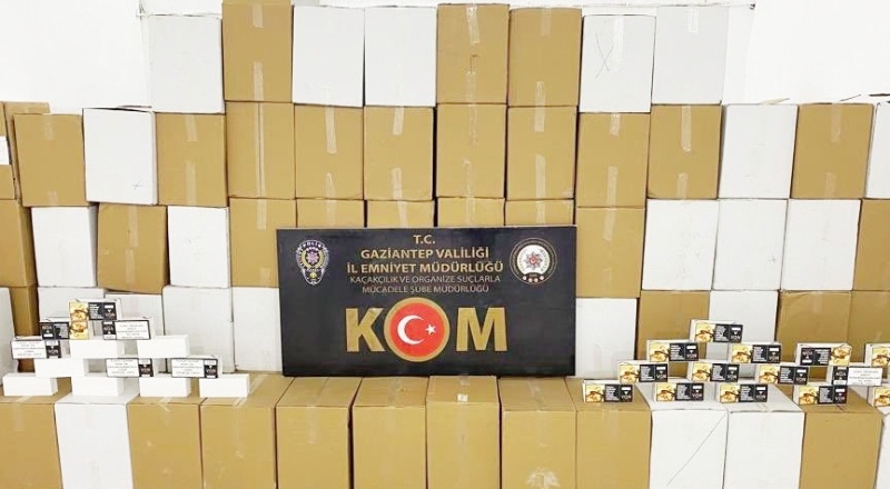 Gaziantep'te 5 milyon 460 bin boş makaron ele geçirildi