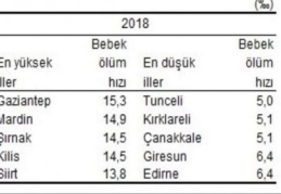 Gaziantep’te doğan her bin bebekten 15’i ölüyor 