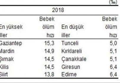 Gaziantep’te doğan her bin bebekten 15’i ölüyor 
