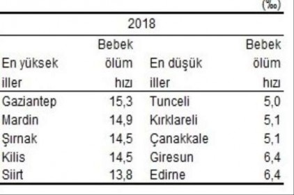 Gaziantep&#8217;te doğan her bin bebekten 15&#8217;i ölüyor 