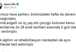 Gaziantep’te kamu görevlileri idari izinli sayılacak