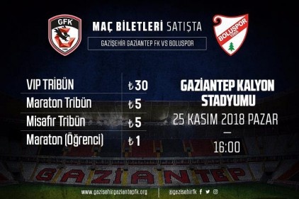Gazişehir - Boluspor maçı biletleri satışta
