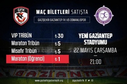 Gazişehir, Osmanlıspor maçı biletleri satışa sunuldu