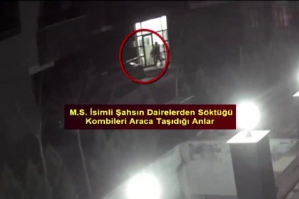 Girdiği dairelerden kombi çalan şahıs, tutuklandı