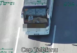 Helikopterle denetlenen sürücülere ceza yağdı