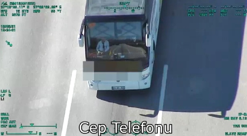 Helikopterle denetlenen sürücülere ceza yağdı