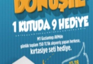 Her 150 TL'lik alışverişte anında kırtasiye seti hediye ediliyor