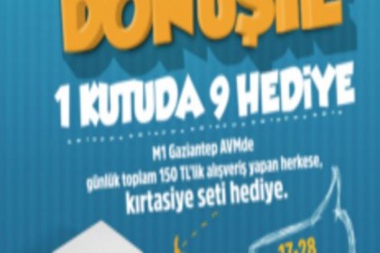 Her 150 TL&#039;lik alışverişte anında kırtasiye seti hediye ediliyor