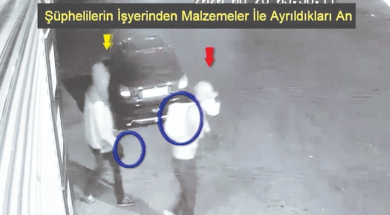 Hırsızlık yapan şüpheliler güvenlik kameralarına yakalandı