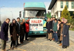 HKÜ, Halep’e yardım TIR’ı gönderdi