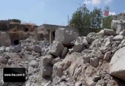 İdlib'deki yıkım görüntülendi