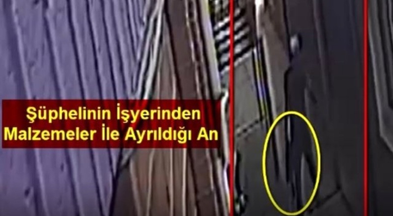 İş yerinden hırsızlık anları güvenlik kamerasında