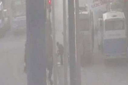 İşçi servisinde yangın çıktı