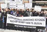 İşçiler, asgari ücretin 1800 lira olmasını istiyor