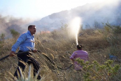 İslahiye&#8217;de, çam, akasya ve badem ağaçları yandı