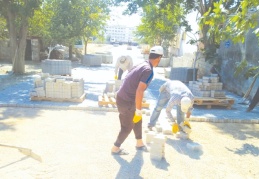 İslahiye’de kilitli parke taşı çalışmaları devam ediyor