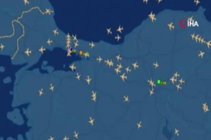 İstanbul hava sahasında uçak yoğunluğu