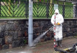 İstanbul'da cadde ve sokakların dezenfekte çalışması havadan görüntülendi