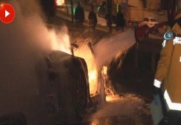 İstanbul’da feci kaza: Bağlantı yolu saatlerce ulaşıma kapandı