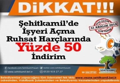 İşyeri ruhsat harçlarında yüzde 50 indirim 