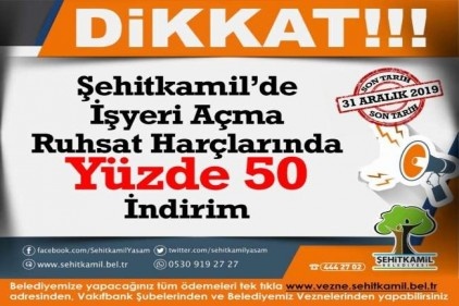 İşyeri ruhsat harçlarında yüzde 50 indirim 