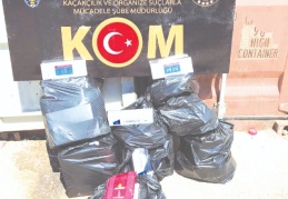 Kaçak nargile tütünü ve sigara ele geçirildi