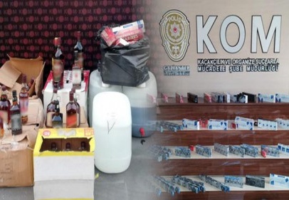 Kaçak sigara ve sahte içki operasyonu düzenlendi