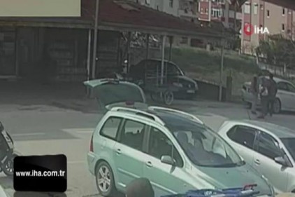 Kaçan klima hırsızını adeta uçarak yakaladı