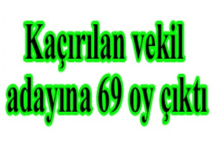 Kaçırılan vekil adayına 69 oy çıktı