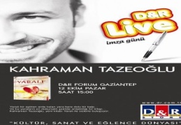 Kahraman Tazeoğlu, sevenleriyle buluşacak. 
