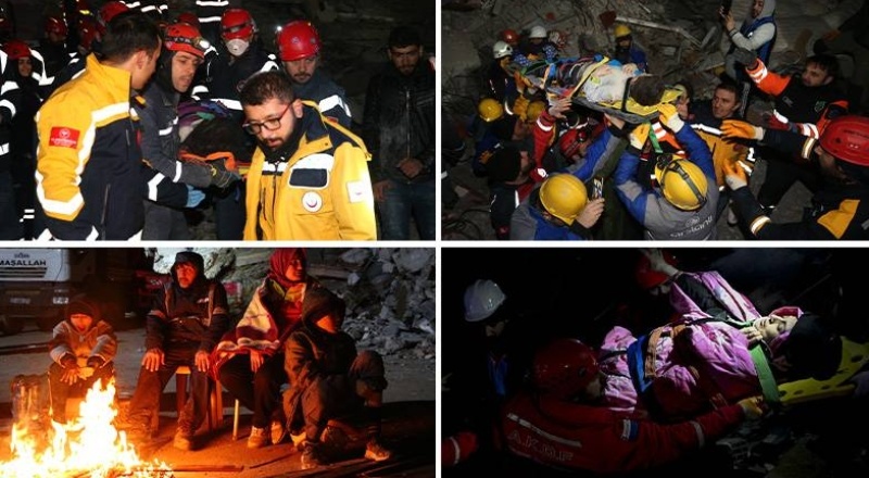 Kahramanmaraş merkezli en büyüğü 7,7 olan depremler, 10 ili vurdu: Saatler sonra enkazdan çıkarıldılar
