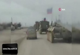Kamışlı'da ABD zırhlı aracı, Ruslara ait zırhlı aracın önüne kırdı