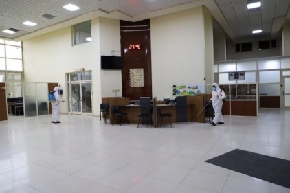 Kamu binaları dezenfekte edildi